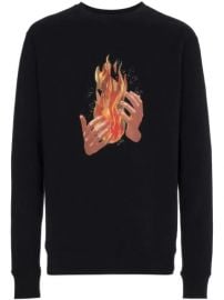 fire print long sleeve sweatshirt at Farfetch